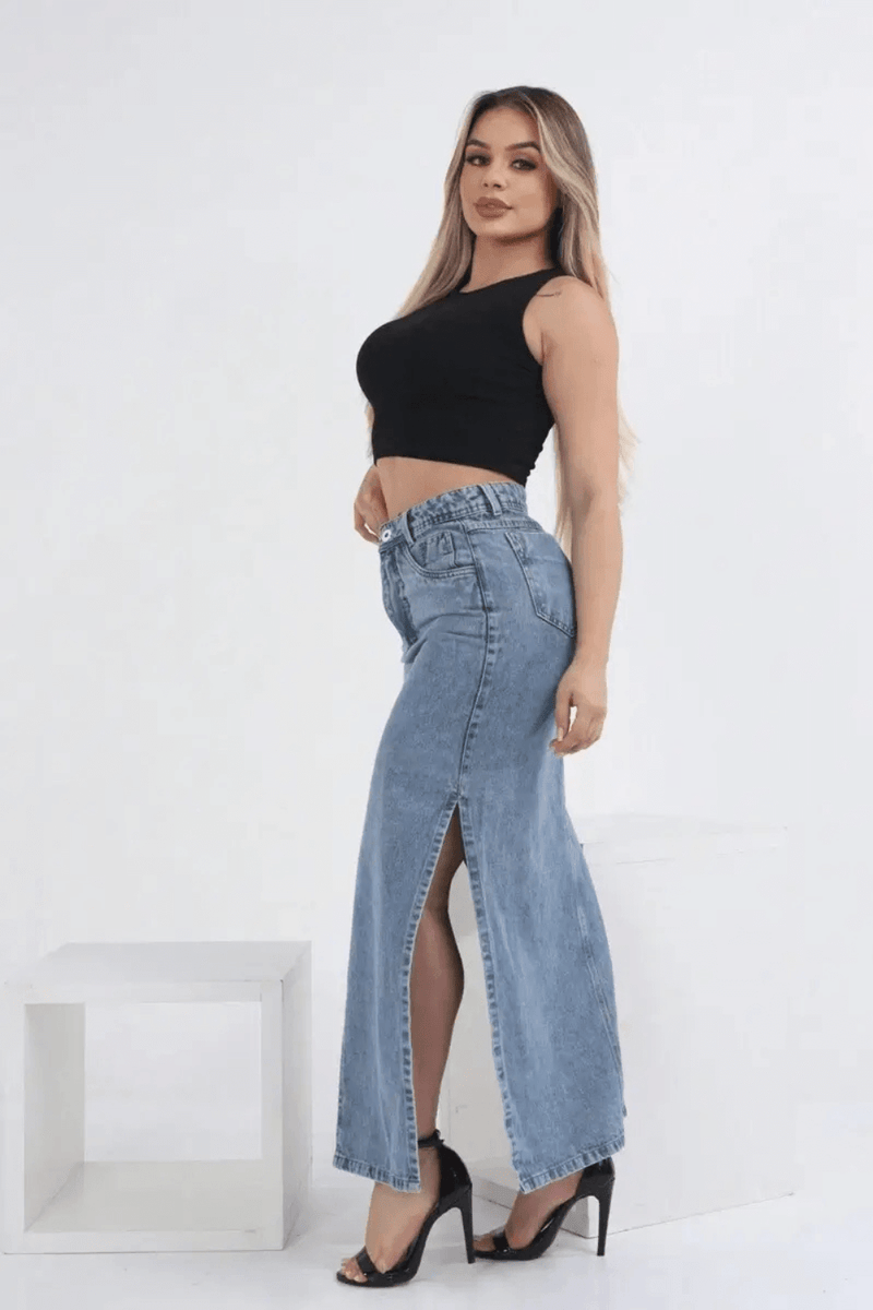 Saia Jeans | Cintura Alta